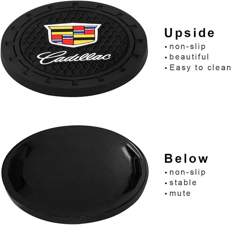 BFIVEANTE Car Cup Holder Coaster for Cadillac Silicone Cupholder Coaster,Car Interior Accessories,2.76 Inch 2 Pieces - Image 3